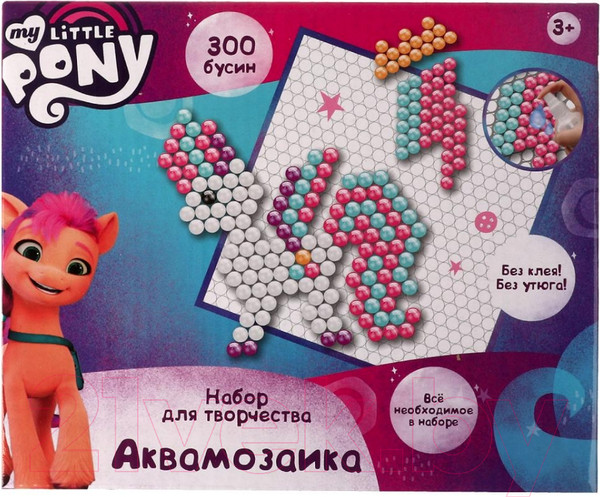 Изображение товара Развивающая игра MultiArt Аквамозаика Мой маленький пони / AB300-MLP1