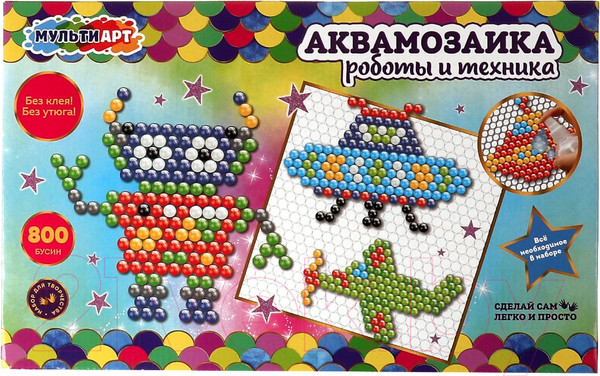 Изображение товара Развивающая игра MultiArt Аквамозаика Робототехника / ABMA800-2