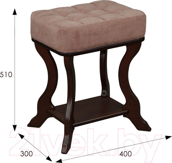 Изображение товара Банкетка Мебелик Берже 26 (темно-коричневый)