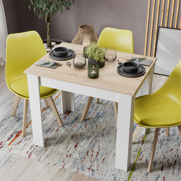 Изображение товара Обеденный стол ТриЯ Промо тип 1 (белый/дуб сонома светлый)