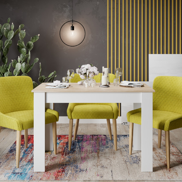 Изображение товара Обеденный стол ТриЯ Промо тип 2 (белый/дуб сонома светлый)