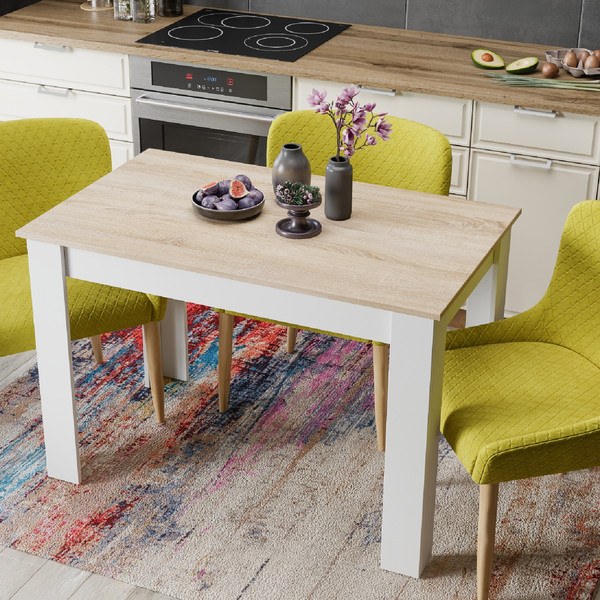 Изображение товара Обеденный стол ТриЯ Промо тип 2 (белый/дуб сонома светлый)