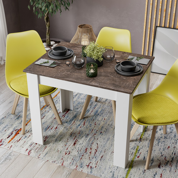 Изображение товара Обеденный стол ТриЯ Промо тип 1 (белый/ателье темный)