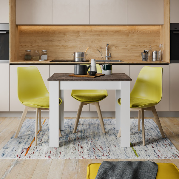 Изображение товара Обеденный стол ТриЯ Промо тип 1 (белый/ателье темный)