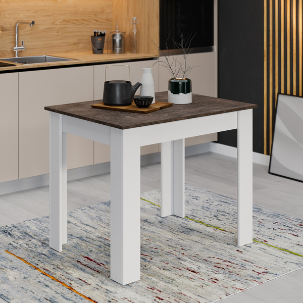 Изображение товара Обеденный стол ТриЯ Промо тип 1 (белый/ателье темный)