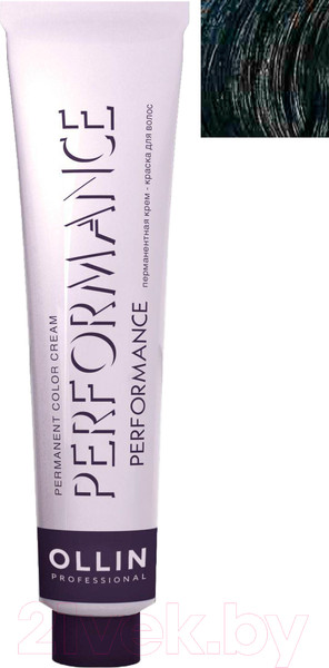 Изображение товара Крем-краска для волос Ollin Professional Performance Permanent Color Cream 2/0 (60мл, черный)