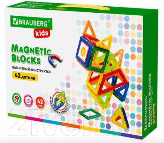 Изображение товара Конструктор магнитный Brauberg Kids Magnetic Big Blocks-42 / 663846