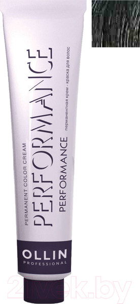 Изображение товара Крем-краска для волос Ollin Professional Performance Permanent Color Cream 4/1 (60мл, шатен пепельный)