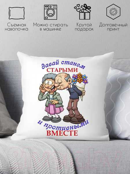Изображение товара Подушка декоративная Print Style Давай станем старыми и противными вместе 40x40new14