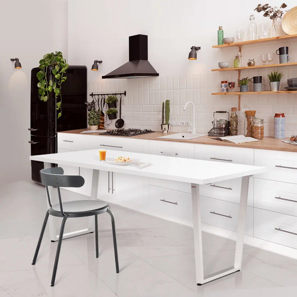 Изображение товара Обеденный стол Millwood Лофт Уэльс Л 160x80x75 (белый/металл белый)