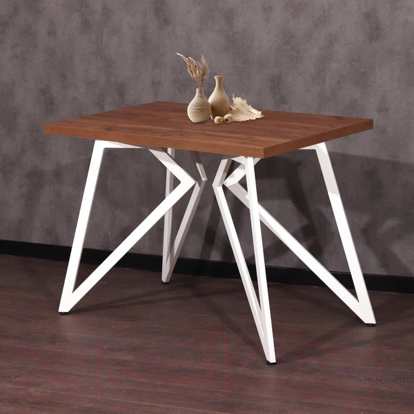 Изображение товара Обеденный стол Millwood Женева Л 120x70x75 (дуб табачный Craft/металл белый)