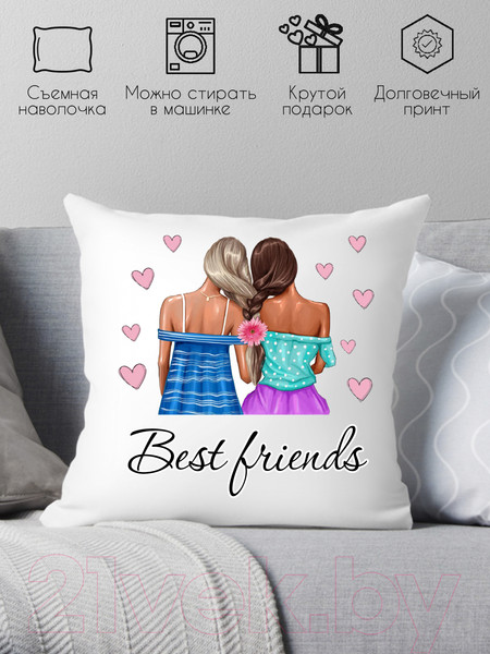 Изображение товара Подушка декоративная Print Style Для подружки 40x40pod3