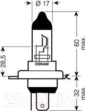 Изображение товара Автомобильная лампа Osram H4 64193-01B