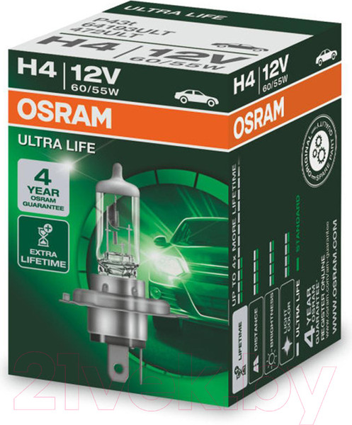 Изображение товара Автомобильная лампа Osram H4 64193ULT
