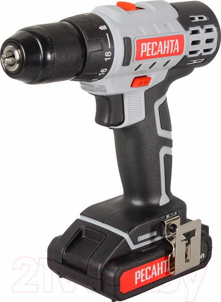 Изображение товара Аккумуляторная дрель-шуруповерт Ресанта ДА-20-2ЛК (75/14/11)