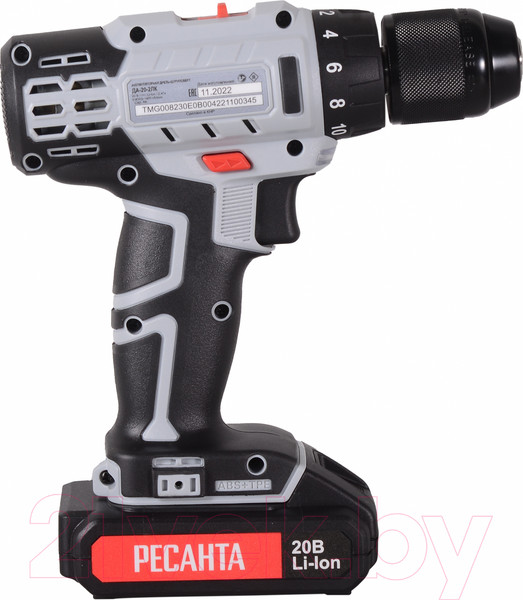 Изображение товара Аккумуляторная дрель-шуруповерт Ресанта ДА-20-2ЛК (75/14/11)