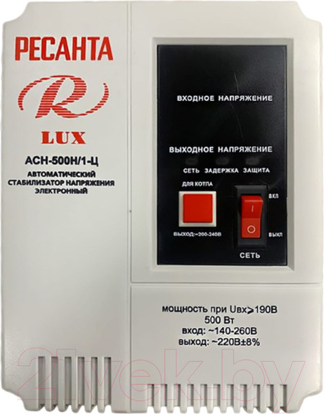 Изображение товара Стабилизатор напряжения Ресанта LUX АСН-500Н/1-Ц (63/6/39)