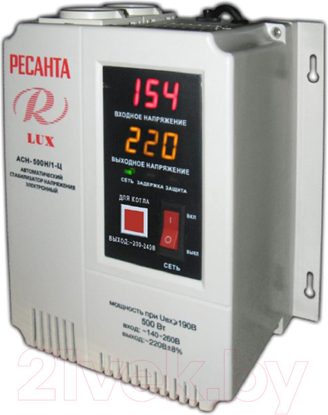 Изображение товара Стабилизатор напряжения Ресанта LUX АСН-500Н/1-Ц (63/6/39)