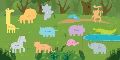 Изображение товара Набор наклеек Юнландия EVA. Животные Африки / 663770