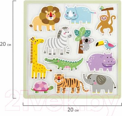 Изображение товара Набор наклеек Юнландия EVA. Животные Африки / 663770
