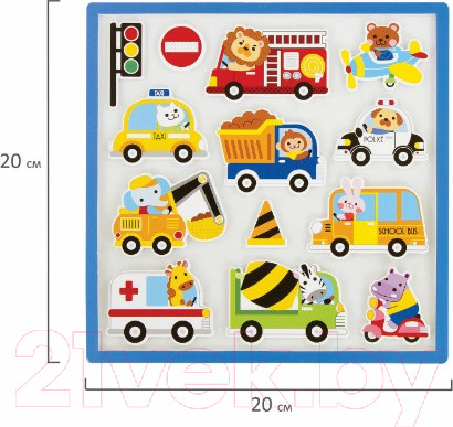 Изображение товара Набор наклеек Юнландия EVA. Транспорт / 663773