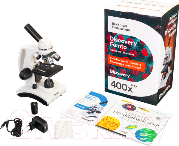 Изображение товара Микроскоп оптический Levenhuk Discovery Femto Polar с книгой / 77983