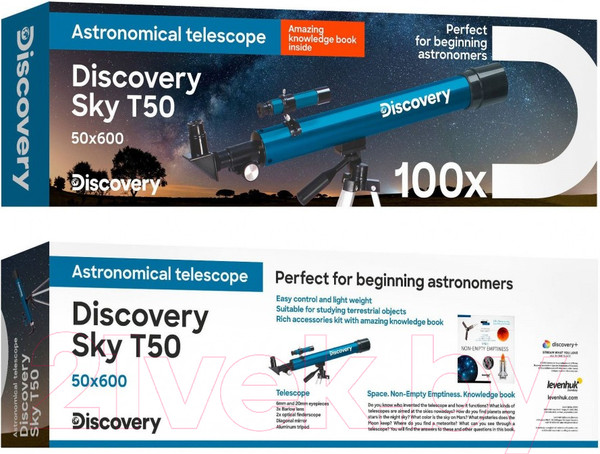Изображение товара Телескоп Levenhuk Discovery Sky T50 с книгой / 77830