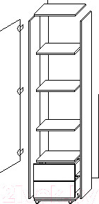 Изображение товара Шкаф-пенал Артём-Мебель ДСП СН-100.01 (дуб крафт белый/дуб крафт серый)