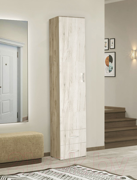 Изображение товара Шкаф-пенал Артём-Мебель ДСП СН-100.01 (дуб крафт белый/дуб крафт серый)