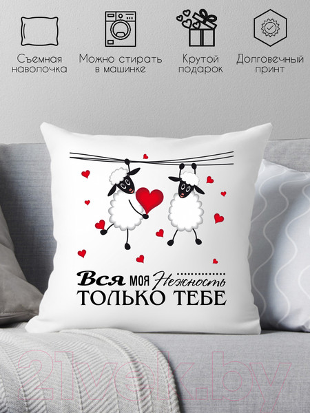 Изображение товара Подушка декоративная Print Style На день святого Валентина 40х40love5