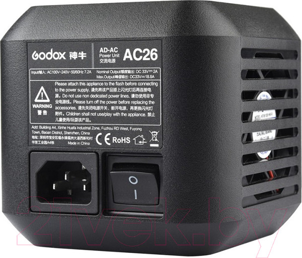 Изображение товара Сетевой адаптер для вспышки студийной Godox AC26 для AD600Pro / 26376