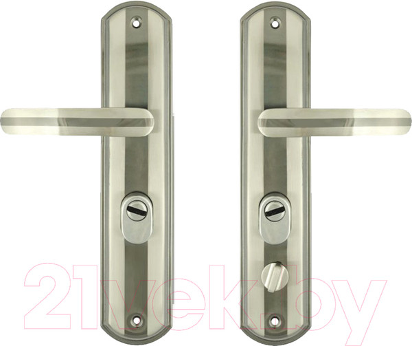 Изображение товара Ручка дверная Нора-М Еco 200-68 (левая, матовый хром/черный никель)