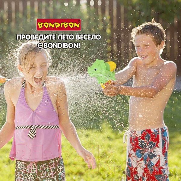 Изображение товара Бластер игрушечный Bondibon Водный пистолет. Наше лето Динозаврик / ВВ5405