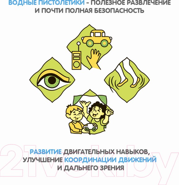 Изображение товара Бластер игрушечный Bondibon Водный пистолет. Наше лето Морской конек / ВВ5406