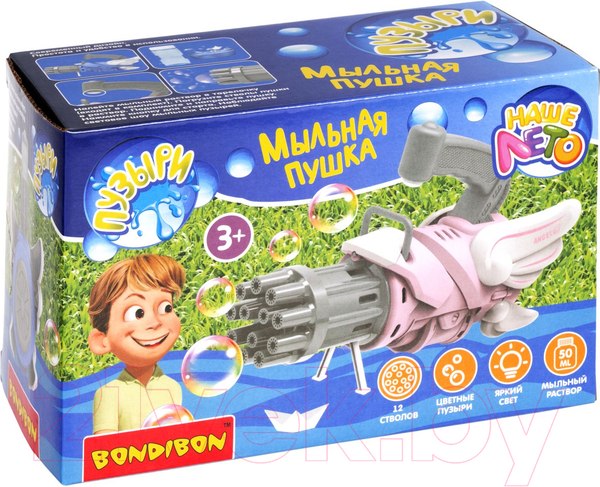 Изображение товара Набор мыльных пузырей Bondibon Наше Лето. Пистолет для мыльных пузырей / ВВ5423-Б (розовый)