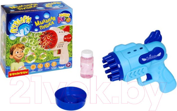 Изображение товара Набор мыльных пузырей Bondibon Наше Лето. Пистолет для мыльных пузырей / ВВ5424 (синий/голубой)