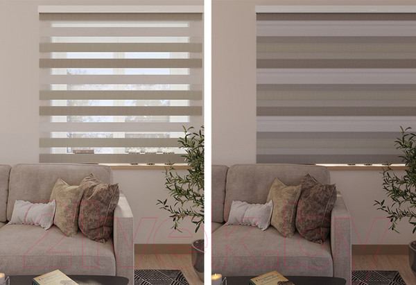 Изображение товара Рулонная штора LEGRAND День-Ночь 100x160 / 58077359 (бежево-коричневый)