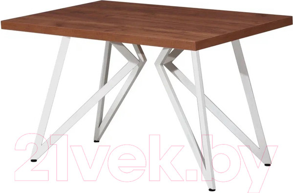 Изображение товара Обеденный стол Millwood Женева Л 130x80x75 (дуб табачный Craft/металл белый)