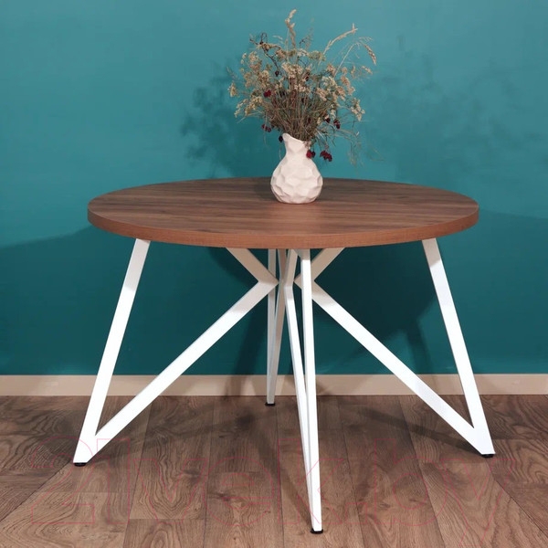 Изображение товара Обеденный стол Millwood Женева Л D110x75 (дуб табачный Craft/металл белый)