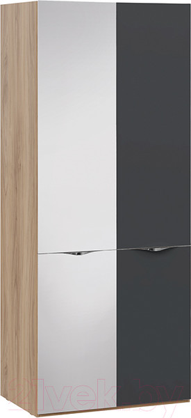 Изображение товара Шкаф ТриЯ Глосс с 1 зерк. и 1 дверью СМ-319.07.213 (яблоня беллуно/стекло графит матовый)