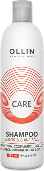 Изображение товара Шампунь для волос Ollin Professional Care сохраняющий цвет и блеск окрашенных волос (250мл)