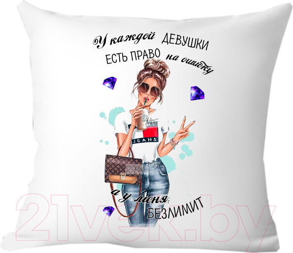Изображение товара Подушка декоративная Print Style  У каждой девушки есть право на ошибку 40x40raz20