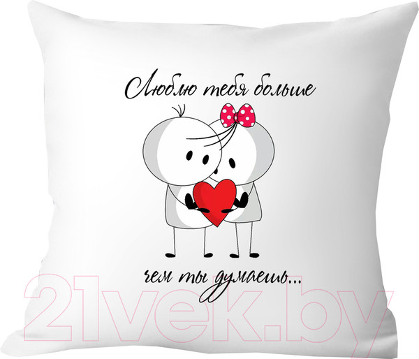 Изображение товара Подушка декоративная Print Style Я люблю тебя больше чем ты думаешь 40x40love14