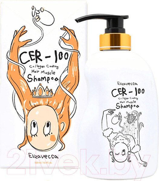 Изображение товара Шампунь для волос Elizavecca CER-100 Collagen Hair A+ Muscle Tornado Shampoo (500мл)