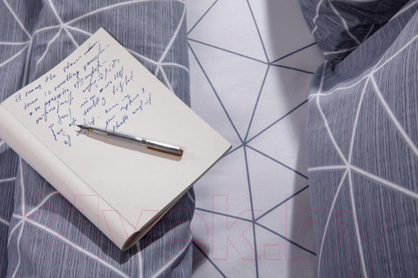 Изображение товара Комплект постельного белья Ночь нежна Грань Стандарт сем 70x70 / 7352-2+7353-1 (серый)