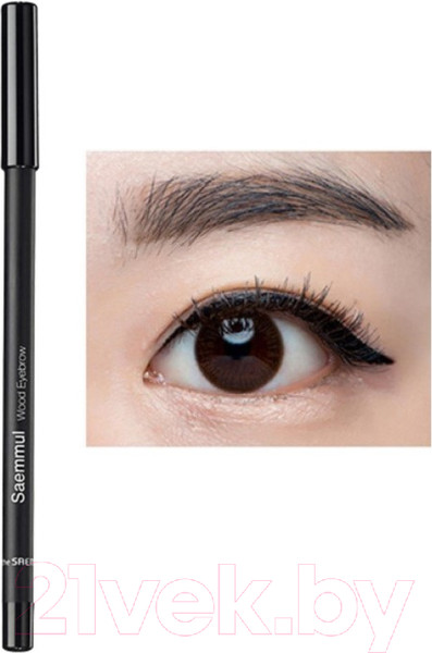 Изображение товара Карандаш для бровей The Saem Saemmul Wood Eyebrow 03 Black Brown