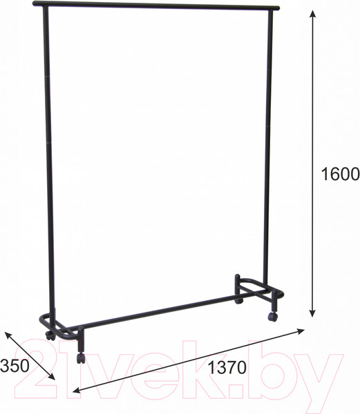 Изображение товара Стойка для одежды Мебелик Пико 26 (черный)
