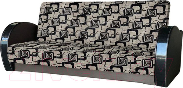 Изображение товара Диван Асмана Антуан-1 (рогожка кубики коричневые/кожзам коричневый)