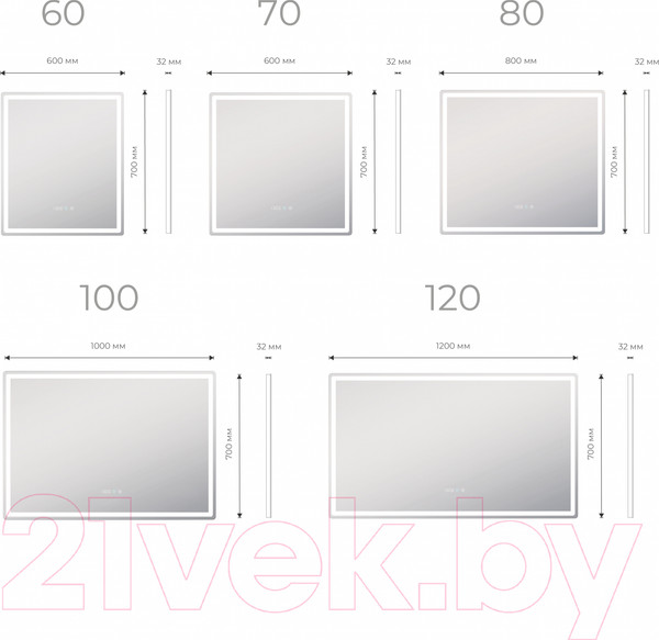 Изображение товара Зеркало Vigo Geometry Luxe 600