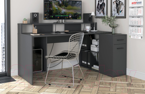 Изображение товара Компьютерный стол Интерлиния Skill-2 (антрацит/антрацит)